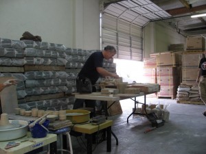 Preparing slabs for tossing