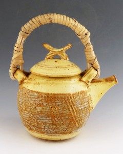 Yellow Salt Textured Teapot, Stoneware