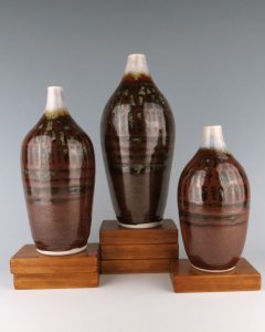 Temmoku Bottles, Porcelain, Created for DeGrazia Little Gallery Exhibit